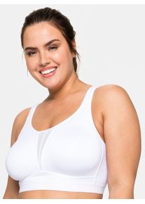 sheego Damen Sport-BH, Gr. 100, weiß, 90% Polyester, 10% Elasthan, BHs