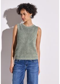 Street One Damen Strickpullover, grün, casual, Gr. 46, unifarben, Web, Stoff, 74% Baumwolle, 21% Polyester, 5% Metallfaser, Pullover, im soften