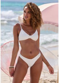 Sunseeker Damen Bikini-Hose "Loretta", weiß, Gr. 34, unifarben, Strukturmuster, Polyamid, Badehosen, mit V-förmigem Bündchen