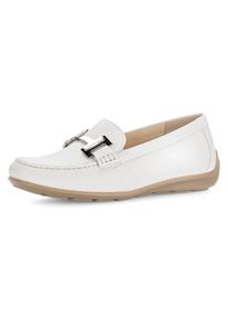 Gabor Damen Mokassin "FLORENZ", Gr. 43, weiß, Kalbsleder, unifarben, casual, Schuhe, Komfortschuh, Bequemschuh, Slipper in Weite G (=weit)