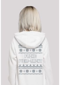 F4NT4STIC Damen Kapuzenpullover "Frohe Wein-Nacht Weihnachten", weiß, casual, Gr. XXL, Obermaterial: 65% Baumwolle, 35% Polyester, Pullover, Premium