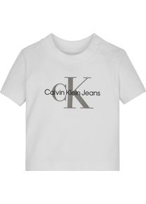 Baby T-Shirt "MONOGRAM SS T-SHIRT", Calvin Klein Jeans, Gr. 86, weiß, Jersey, Obermaterial: 93% Baumwolle, 7% Elasthan, unifarben, casual, Shirts,