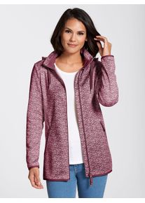 Casual Looks Damen Kapuzenfleecejacke, weiß, Gr. 38, gemustert, mehrfarbig, bedruckt, 100% Polyester, Jacken
