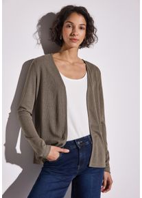 Street One Damen Shirtjacke "NETTE", braun, casual, Gr. 46, unifarben, Jersey, Obermaterial: 60% Viskose, 40% Polyester, Shirts, im Strick Look