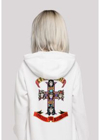 F4NT4STIC Damen Kapuzenpullover "Guns 'n' Roses Rock Musik Band", weiß, casual, Gr. XXL, Obermaterial: 65% Baumwolle, 35% Polyester, Pullover,