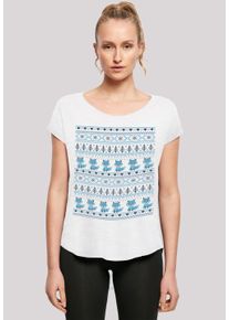 F4NT4STIC Damen T-Shirt "Christmas Fuchs Weihnachten Muster", weiß, casual, Gr. XL, Obermaterial: 100% Baumwolle, Shirts, Print