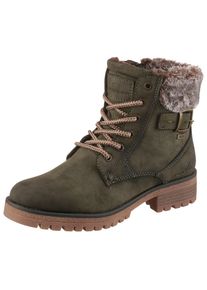 Tom Tailor Damen Winterboots, Gr. 40, grün, Nubuklederimitat, Textil, unifarben, kontrastfarbene Details, casual, Schuhe, Workerboots, Hiking Boot