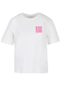 MISS TEE Herren T-Shirt "Miss Tee Damen Bad Babes Club Tee", weiß, casual, Gr. XS, bedruckt, 100% Baumwolle, Shirts