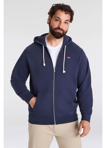 LEVI'S® PLUS LEVI'S PLUS Herren Kapuzensweatshirt, blau, casual, Gr. XL, unifarben, bedruckt, Frottee, Obermaterial: 100% Baumwolle, Sweatshirts, mit dezentem