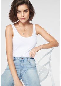Véro Moda VERO MODA Damen Tanktop "VMMAXI", weiß, Basic, Gr. M, unifarben, Jersey, Obermaterial: 93% Baumwolle, 7% Elasthan, Tops