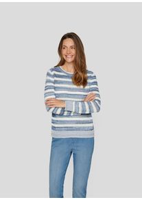 Rabe Damen Strickpullover "Pullover", blau, feminin, Gr. 48, geringelt, 50%Baumwolle 50%Polyacryl, Pullover