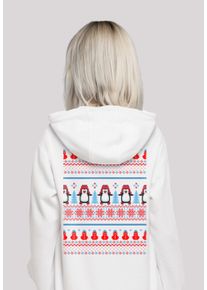 F4NT4STIC Damen Kapuzenpullover "Christmas Weihnachten Pinguin", weiß, casual, Gr. XXL, Obermaterial: 65% Baumwolle, 35% Polyester, Pullover, Premium