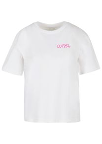 MISS TEE Herren T-Shirt "Miss Tee Damen Cutie Balaclava Tee", weiß, casual, Gr. L, bedruckt, 100% Baumwolle, Shirts