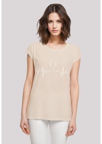 F4NT4STIC Damen T-Shirt "Gitarre Herzschlag design", weiß, casual, Gr. XXXL, Obermaterial: 100% Baumwolle, Shirts, Premium Qualität