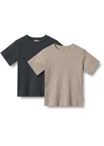 Wheat Jungen Kurzarmshirt "Wheat T-Shirt 2er Pack Doppelpack S/S Fabian", blau, Gr. 122, 100% Bio-Baumwolle, Shirts