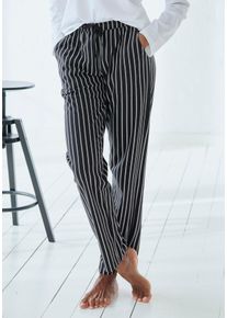 Vivance Dreams Damen Pyjamahose, Gr. 36, schwarz-weiß, Single Jersey, Obermaterial: 100% Baumwolle, modisch, Hosen, mit Schwarz-Weiß-Druck