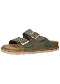 Rohde Damen Hausschuh "Rohde Hausschuhe Veloursleder", Gr. 38, grün, Veloursleder, casual, Schuhe