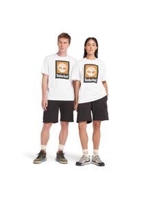 Timberland Herren T-Shirt "STACK LOGO Colored Short Sleeve Tee", weiß, sportlich, Gr. L, bedruckt, Jersey, Obermaterial: 100% Baumwolle, Shirts,