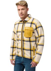Jack Wolfskin Herren Fleecejacke "FELSLICHT CHECK JACKET", weiß, sportlich, Gr. XXXL, Obermaterial: 100% Polyester, Jacken