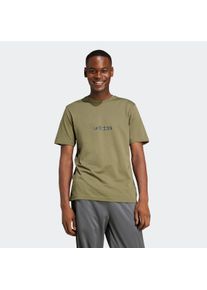 Herren T-Shirt "M C CAMO LIN T", grün, sportlich, Gr. S, adidas Sportswear, Obermaterial: 100% Baumwolle, Shirts