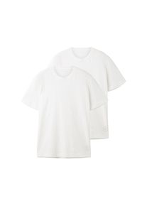 Tom Tailor Herren T-Shirt, weiß, casual, Gr. XL, Obermaterial: 100% Baumwolle, Shirts, mit V-Ausschnitt
