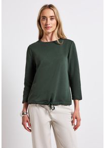 Street One Damen Sweatshirt, grün, casual, Gr. 40, unifarben, Sweatware, 65% Baumwolle, 35% Polyester, Sweatshirts, mit elastischem Materialmix