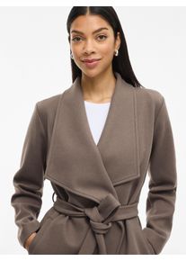 Vila Damen Kurzmantel "VICOOLEY COLLAR BELT COAT - NOOS", grün, modisch, Gr. 36, unifarben, Web, Obermaterial: 100% Polyester, Mäntel