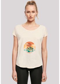 F4NT4STIC Damen T-Shirt "Sonnenuntergang Berglandschaft", weiß, casual, Gr. L, Obermaterial: 100% Baumwolle, Shirts, Premium Qualität