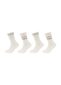 s.Oliver Damen Socken "Tennissocken 4er Pack", Gr. 39, weiß, 66% Baumwolle 28% Polyester 5% Elastodiene 1% Elasthan, gestreift, Socken