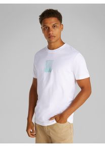 Herren T-Shirt "BRUSH STROKE GRAPHIC TEE", weiß, casual, Gr. XL, Calvin Klein Jeans, unifarben, Jersey, Obermaterial: 100% Baumwolle, Shirts, mit
