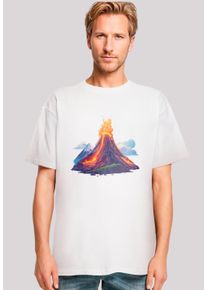 F4NT4STIC Herren T-Shirt "Vulkanausbruch", weiß, casual, Gr. XXL, Obermaterial: 100% Baumwolle, Shirts, Premium Qualität