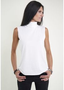 Seidel Moden Damen Tanktop, weiß, casual, Gr. 40, unifarben, Jersey, Obermaterial: 96% Viskose, 4% Elasthan, Tops, mit Rollkragen MADE IN GERMANY