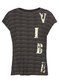 Laura Scott Damen T-Shirt, schwarz-weiß, casual, Gr. 32, bedruckt, gemustert, Jersey, Obermaterial: 95% Viskose, 5% Elasthan, Shirts, in besonderer