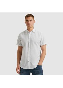 PME-Legend PME LEGEND Herren Kurzarmhemd "Short Sleeve Shirt Ctn Linen 2 tone", weiß, casual, Gr. XXL, Web, Obermaterial: 65% Baumwolle, 35% Leinen, Hemden, in