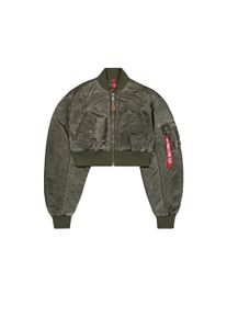 Damen Bomberjacke "Alpha Industries Women - Bomber Jackets MA-1 Vintage Cropped W", grün, Gr. XS, Alpha Industries, Obermaterial: 100% Nylon, Futter: