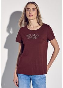 Street One Damen T-Shirt, rot, casual, Gr. 40, bedruckt, Web, Stoff, 50% Baumwolle, 50% Modal, Shirts, im soften Baumwoll-Mix