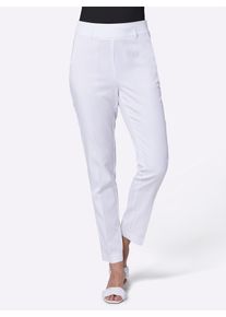 Damen Bügelfaltenhose, weiß, Gr. 40, CREATION L PREMIUM, unifarben, 63% Lyocell, 37% Polyester, Hosen
