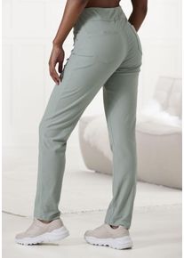 H.I.S. H.I.S Damen Schlupfhose, Gr. 32, grün, Obermaterial: 70% Baumwolle, 25% Polyester, 5% Elasthan, unifarben, Basic, Hosen, in Jeans Optik, Loungewear