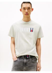 Tommy Jeans Herren T-Shirt "TJM REG TOMMY DNA FLAG TEE EXT", grün, casual, Gr. L, Single Jersey, Obermaterial: 100% Baumwolle, Shirts