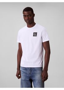 Herren T-Shirt "SS GRDNT MNGRM E LG", weiß, casual, Gr. XL, Calvin Klein Jeans, unifarben, Single Jersey, Obermaterial: 100% Baumwolle, Shirts, Mit