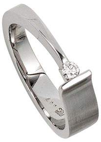 Jobo Damen Fingerring "Diamant-Ring 0,07 ct.", 54, SI = kleine Einschlüsse, Weißgold 585-Diamanten, weiß, Weißgold 585, Diamanten, Fingerringe, 585