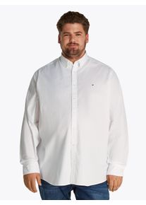 Tommy Hilfiger Big & Tall Herren Langarmhemd "BT-FLEX POPLIN SOLID RF SHIRT-B", weiß, casual, Gr. XXXL, TOMMY HILFIGER BIG & TALL, Web, Obermaterial: 100% Baumwolle, Hemden,