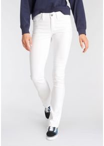 Arizona Damen Bootcut-Jeans "Baby-Boot", weiß, Basic, Gr. 19, Denim/Jeans, Obermaterial: 98% Baumwolle, 2% Elasthan, Jeans, normale Leibhöhe,