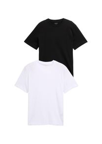 Tom Tailor Herren T-Shirtweiß2, casual, Gr. L, unifarben, Single Jersey, Obermaterial: 100% Baumwolle, Shirts