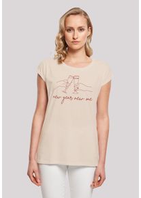 F4NT4STIC Damen T-Shirt "Silvester Party new year new me", weiß, casual, Gr. XXL, Obermaterial: 100% Baumwolle, Shirts, Print