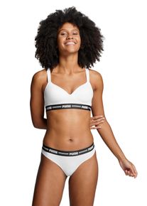 Puma Damen Bügelloser BH "Puma WOMEN PADDED TOP 1P HANG", Gr. L, weiß, Obermaterial: 57% Baumwolle, 38% Modal, 5% Elasthan, casual, BHs, mit leicht