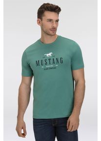 Mustang Herren T-Shirt "Style Alex C Print", grün, casual, Gr. XL, Jersey, Obermaterial: 100% Baumwolle, Shirts
