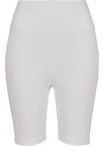 Urban Classics Damen Stoffhose "Urban Classics Damen Ladies High Waist Cycle Shorts", weiß, Gr. S, unifarben, 95% Baumwolle, 5% Elasthan, Hosen