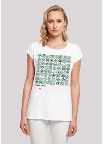 F4NT4STIC Damen T-Shirt "Muster Grün Symbole", weiß, casual, Gr. XXXL, Obermaterial: 100% Baumwolle, Shirts, Print