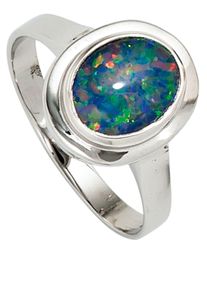 Jobo Damen Goldring "Ring mit Opal-Triplette", 56, Weißgold 585, weiß, Weißgold 585, Fingerringe, 585 Weißgold